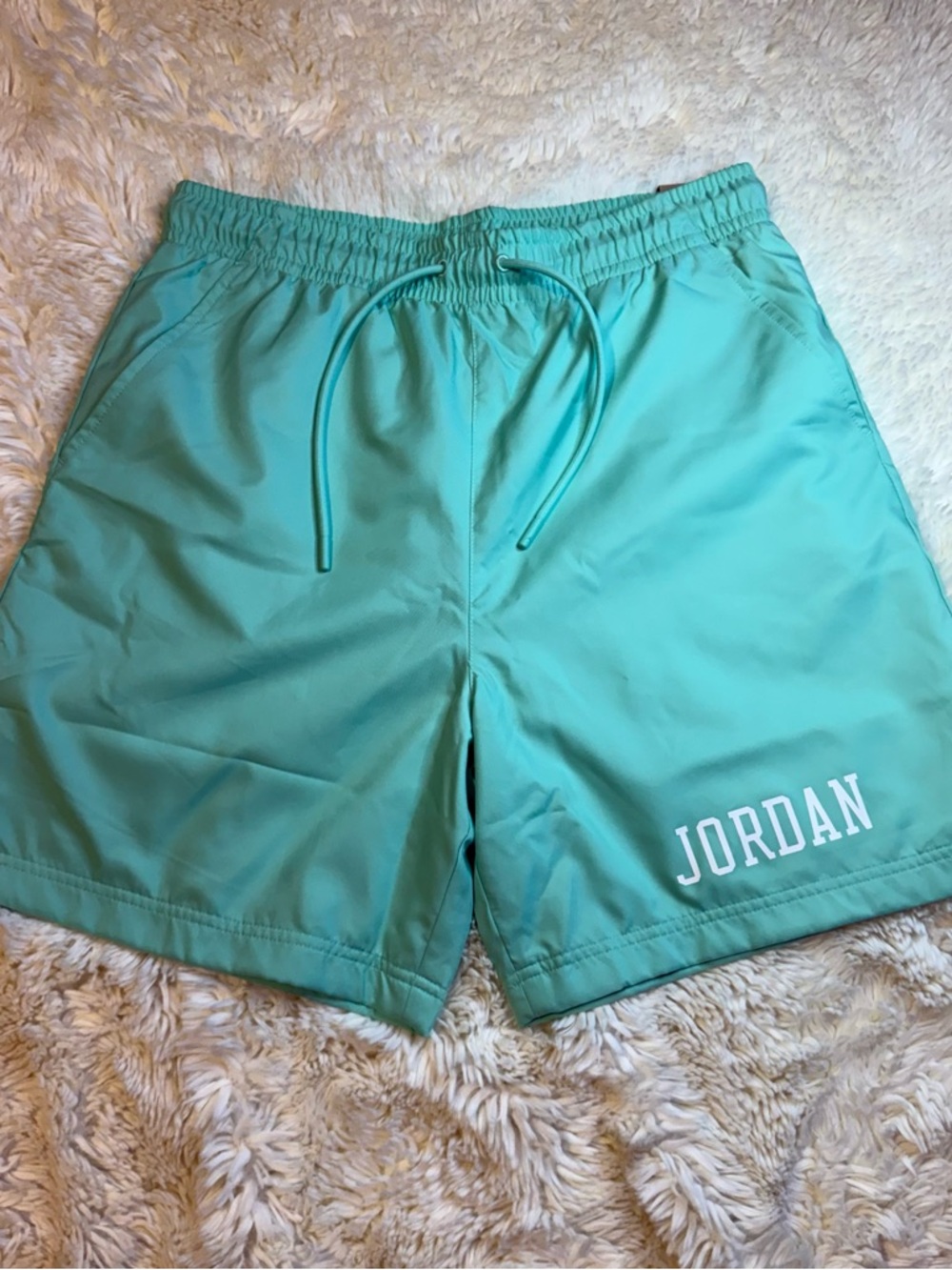 Jordan men’s medium mint green casual Shorts mesh lined 7” inseam